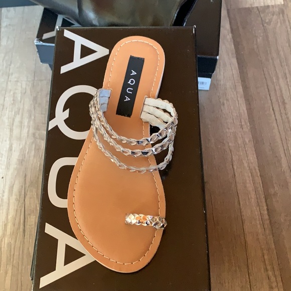 Aqua Slay Fabric Open Toe Casual Strappy Sandals - Picture 6 of 9